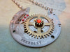 Steampunk pendant - Ruby - Steampunk Necklace - Steampunk Jewelry made with real vintage Pocket watch parts