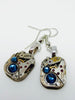 Steampunk watch earrings - Almost Time  - Steampunk Earrings - Sapphire - Repurposed art
