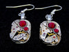 Steampunk ear gear - Fuschia - Steampunk Earrings - Repurposed art