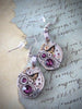 Steampunk ear gear - Amethyst - Steampunk Earrings - Repurposed art