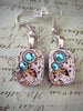 Steampunk ear gear - Turquoise - Steampunk Earrings - Hamilton - Vintage handmade watch parts jewelry