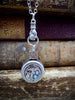 Locket - Steampunk jewelry necklace - Hand holding Double locket personalize with Birthstone