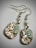 Steampunk watch earrings - Almost Time  - Steampunk Earrings - Teal Opal Swarovski Crystals - Repurposed art