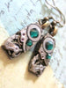 Steampunk watch movement earrings  - Emerald Earrings - Repurposed art
