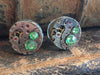 Steampunk Stud Earrings with Mechanical Watch Movement, Steampunk Earrings , Steampunk jewelry Peridot