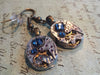 Steampunk earrings watch parts Hamilton movements Deep Blue earrings Steampunk Watch movement Handmade Bridesmaid Gift Birthday for her