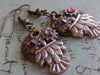 Steampunk owl earring , Steampunk earrings , Owls , Amethyst Birthstone