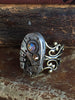 Back in time XI- Steampunk Ring - Repurposed recycled beautiful timepiece watch movement ring sapphire topaz