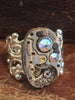 Back in time XI- Steampunk Ring - Repurposed recycled beautiful timepiece watch movement ring Borealis Swarovski crystals