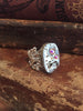 Back in time XI- Steampunk Ring - Repurposed recycled beautiful timepiece watch movement ring Borealis Swarovski crystals