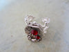 Ruby Watch movement Victorian style silver adjustible ring - Steampunk - Swarovski crystals in Ruby | July