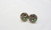 Steampunk Stud Earrings with Mechanical Watch Movement, Steampunk Earrings , Steampunk jewelry Peridot Birthstone August Birthday