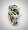 Steampunk Stud Earrings  Mechanical Watch Movement - Post Earrings - Peridot Shimmer - August Birthstone - Steampunk jewelry - gift for mom