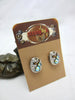Steampunk Stud Earrings  Mechanical Watch Movement - Post Earrings - Peridot Shimmer - August Birthstone - Steampunk jewelry - gift for mom
