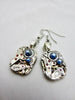 Watch movement Earrings Steampunk ear dark Sapphire Steampunk Earrings Birthday Gift for her