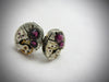 Steampunk Stud Earrings with Mechanical Watch Movement - Post Earrings - Amethyst - February Birthstone - Steampunk jewelry - gift for mom
