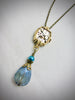Steampunk necklace  - Glimmer - Steampunk watch parts - Sapphire - one of a kind -  Repurposed Art