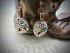 Deep Blue  - Steampunk Earrings - Unique - One of a kind - Great for stocking stuffer or birthday gift