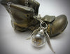Steampunk jewelry Pendant Gift for her Steampunk Glass Bottle Necklace with Vintage Watch Parts, Wheels, Gears and wings