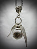 Steampunk jewelry Pendant Gift for her Steampunk Glass Bottle Necklace with Vintage Watch Parts, Wheels, Gears and wings