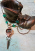 Steampunk necklace  - Glimmer - Steampunk watch parts - Emerald - one of a kind -  Repurposed Art