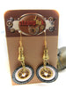 Gold drop statement earrings - Steampunk ear gear - Steampunk Earrings - Womans earrings - For her Pocket watch fob clip