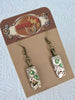 Peridot Steampunk Earrings - Watch movement jewelry - Peridot August Birthstone - Recycled - unique - one of a kind - drop dangle earrings