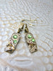 Peridot Steampunk Earrings - Watch movement jewelry - Peridot August Birthstone - Recycled - unique - one of a kind - drop dangle earrings