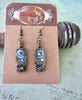 Steampunk Earrings - Watch movement jewelry - AquaMarine - Recycled - unique - one of a kind