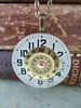 Steampunk Pendant -  Time after time  - Steampunk watch parts Necklace- Repurposed art