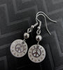 Steampunk Earrings - Peace sign - Watch parts earrings - Hippie - Boho - Womans earrings - For her