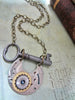 Steampunk Pendant - Time Keyper - Steampunk Necklace - Steampunk jewelry handmade real vintage skeleton key and pocket watch parts