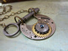 Steampunk Pendant - Time Keyper - Steampunk Necklace - Steampunk jewelry handmade real vintage skeleton key and pocket watch parts