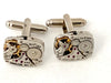 Genuine Hamilton movement Steampunk Cufflinks Matching Vintage Silver Luxury Jeweled Movement Cufflinks for him Men Wedding Gift