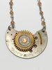 Steampunk Necklace - Juncture - Pocket watch plate - Topaz shimmer Swarovski crystal - gift for mom - Birthday gift for her