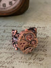 Steampunk Ring - Repurposed recycled beautiful timepiece rose gold watch movement ring red copper adjustable gift for her