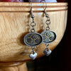 Steampunk earrings with Sterling silver Hearts - Steampunk Earrings - gift for her - Birthday gift - unique - one of a kind - with gears