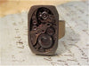 The works- Steampunk Ring - Repurposed art