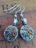 Steampunk ear gear - Cathedral - Steampunk Earrings - Repurposed art