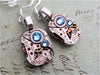 Steampunk ear gear - Aquamarine - Steampunk Earrings