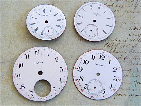 Vintage Antique porcelain pocket Watch Faces - g32