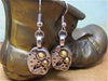 Citrine  - Steampunk Earrings - Repurposed art