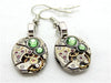 Watch movement Earrings Steampunk ear gear Peridot Steampunk Earrings Birthday Gift for her