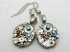 Blue Ice  - Steampunk Earrings - Repurposed art