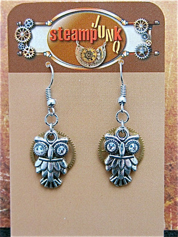 Steampunk owl earring - Steampunk earrings - Owls