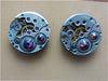 Steampunk Stud Earrings with Mechanical Watch Movements and Real Swarovski crystals, Steampunk Earrings , Steampunk jewelry