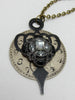 Steampunk Pendant -  Cultivated Beauty  - Steampunk watch parts Necklace- Repurposed art