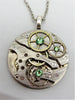 Steampunk Pendant - Peridot - Steampunk Necklace- Steampunk jewelry handmade with real vintage watch and pocket watch parts