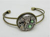 Steampunk Bracelet - In the Works - Steampunk watch parts cuff - bracelet - Peridot